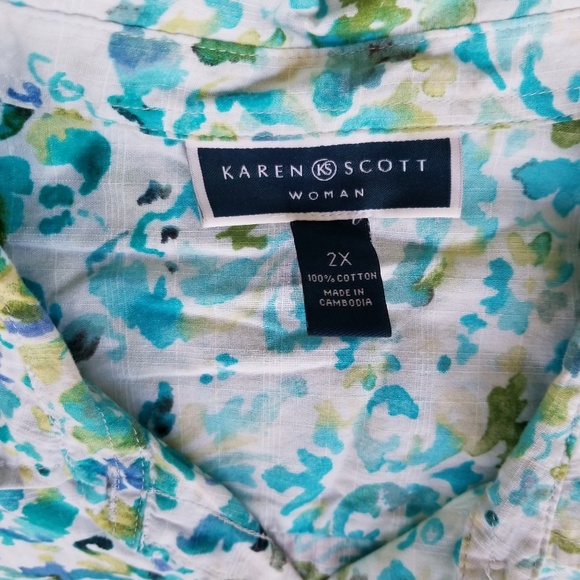 Karen Scott Button Down Blouse - Picture 3 of 6